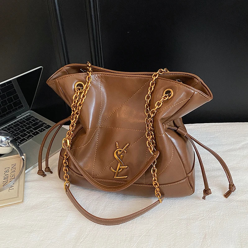 Premium Designer Inspired Shoulder Bag Women, Elegant Leather Crossbody Messenger Purse Tote Handbag Classic Style