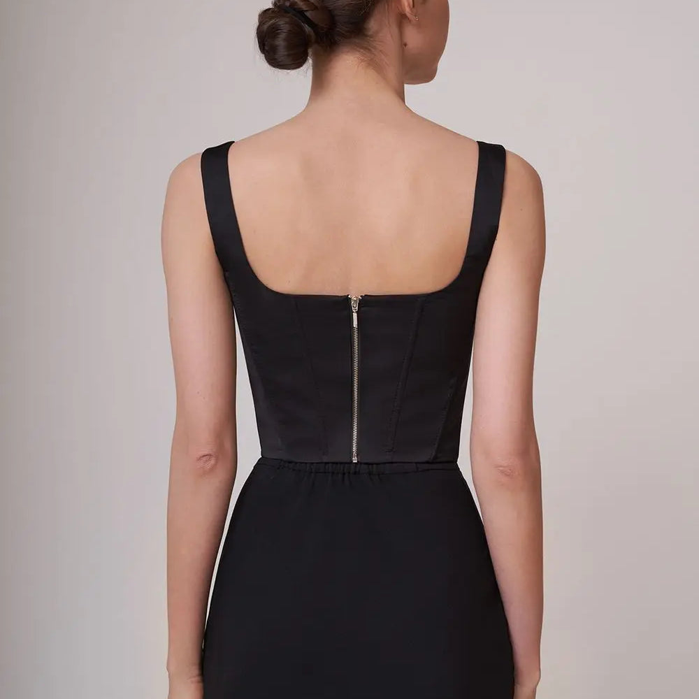 Black White Women Sexy Sleeveless Florals 2 Pieces Bodycon Midi Bandage Dress Elegant Evening Party Celebrate Homecoming Dress