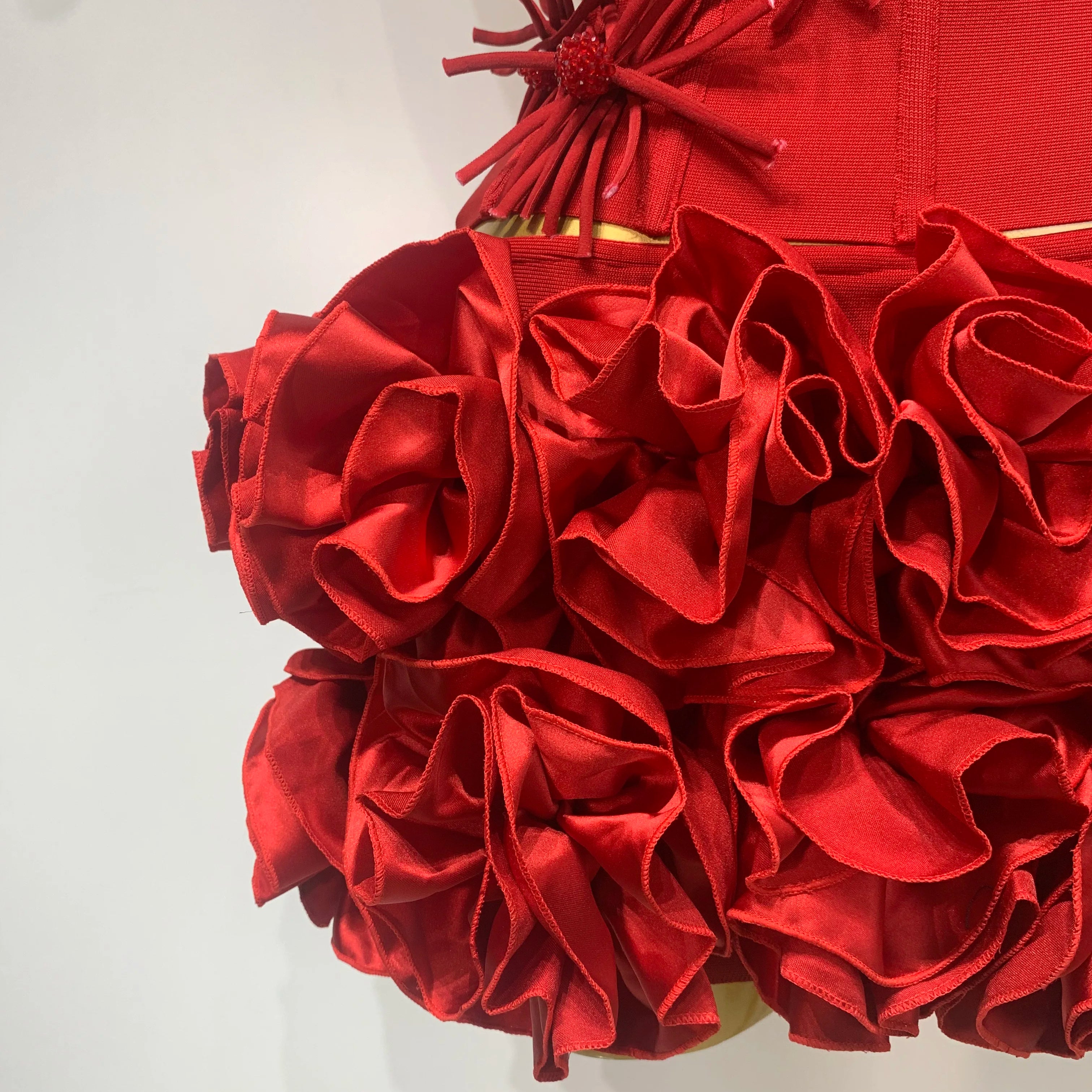 Women Fashion Sexy Halter Prom Gown Celebrity Club Two Piece Set Cocktail Elegant Luxury Birthday Party Red Black Bandage Outfit