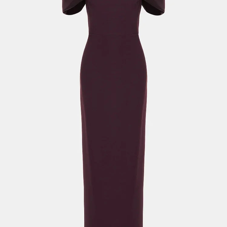 Elegant Purple Satin Patchwork Off Shoulder Midi Dresses New Lady Sleeveless Backless Slim Fit Long Vestido Evening Party Gowns