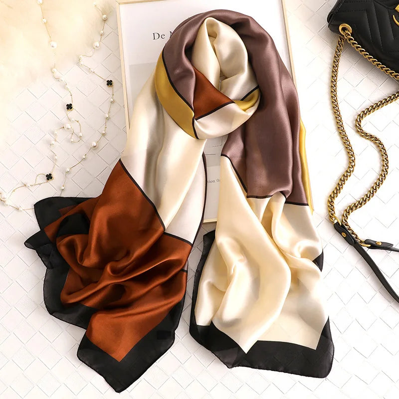 180*90cm Luxury Brand Spring Summer Autumn Women Clothing New Fashion Color matching printed silk scarf lady popular turba 11 180cmx90cm