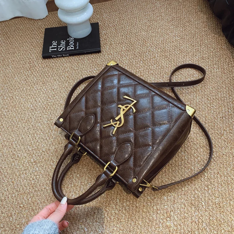 New Fashionable Commuter Women's Bags, High-end Large-capacity Oblique Span Bags, Simple Retro Handbags