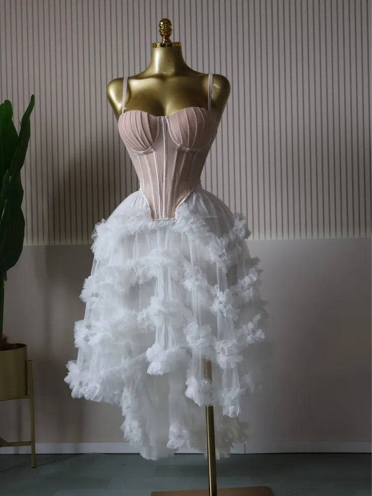 CM.YAYA Women's Dress Set Tunic Irregular Crop Top and Irregular Ball Gown Maxi Long Skirt Suit 2025 Two 2 Piece Set Outfits