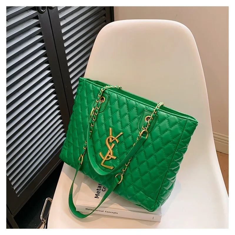 Women's Luxury Leather Shoulder Classic Tote Bag Elegant Designer Crossbody Fashion Handbag For Modern Outfit