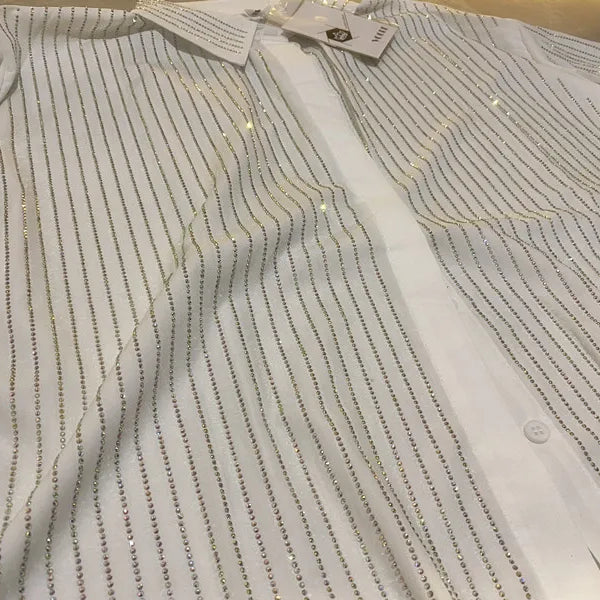 drill POLO collar shirt loose casual blouse ladies temperament elegant top