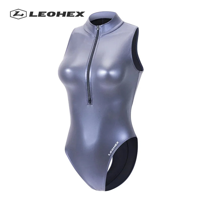 LEOHEX Sexy Matte Black Leotards Sleeveless Bodysuit High Cut One Piece Swimwear Women Swimsuits Japanese Bathing Suits PURPLE