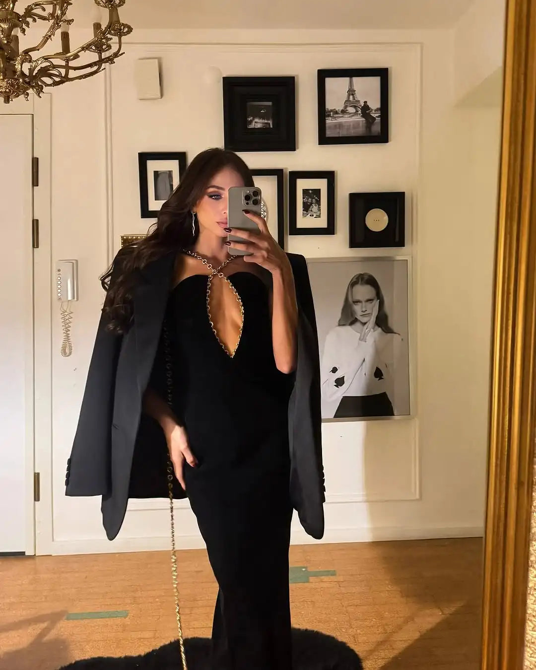 New Arrival Women Sexy Halter Golden Sequined Backless Bodycon Long Bandage Dress Gloves Celebrate Fashion Evening Party Outfit