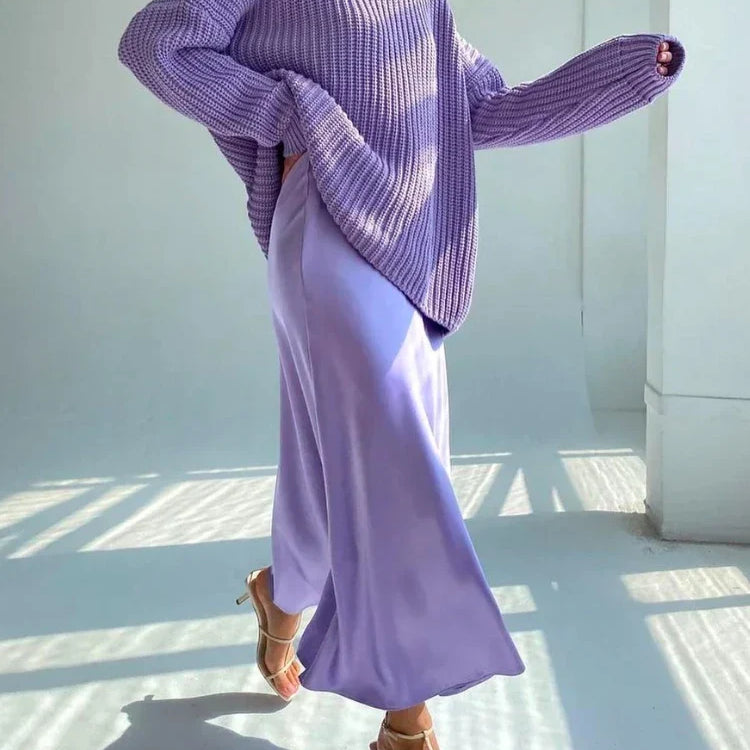 Acetic Satin Fishtail Skirt Woman Korean Fashion Elastic High Waist Skirts for Women Spring/summer New Slim Long Dresses