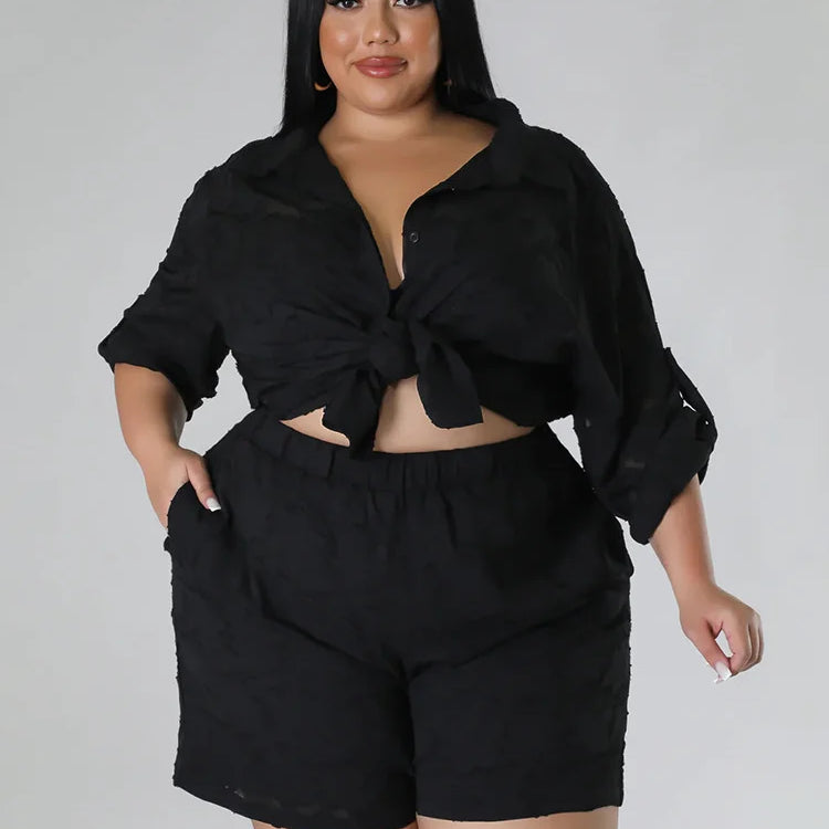 Wmstar Plus Size Two Piece Sets Women New Matching Sets Loose Shirts Top Shorts Tracksuit Casual Summer Wholesale Dropshipping