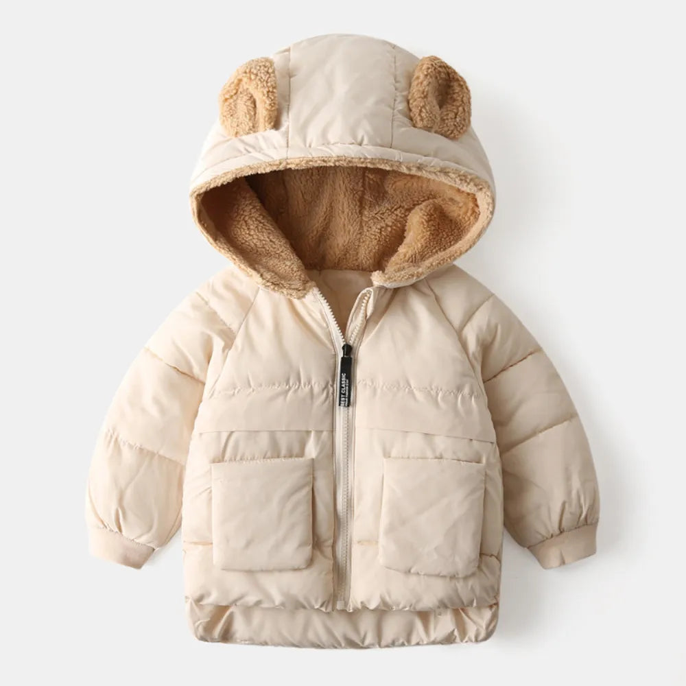 Kids Cotton Clothing Thickened Down Girls Jacket Baby Children Winter Warm Coat Zipper Hooded Costume Boys Outwear