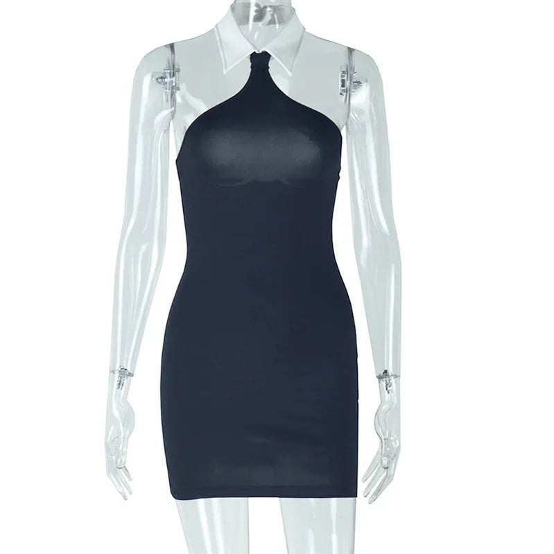 CM.YAYA Women Sleeveless Off Shoulder Mini Dress 2025 Summer Backless Sexy Birthday Evening Night Party Vestidos Dresses