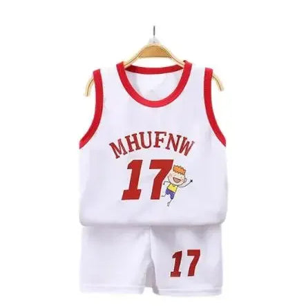 Children Sets Summer Sleeveless Basketball T-shirts Shorts for Children Clothing Quick-drying Sport Tank Tops Kids Clothes Type 1