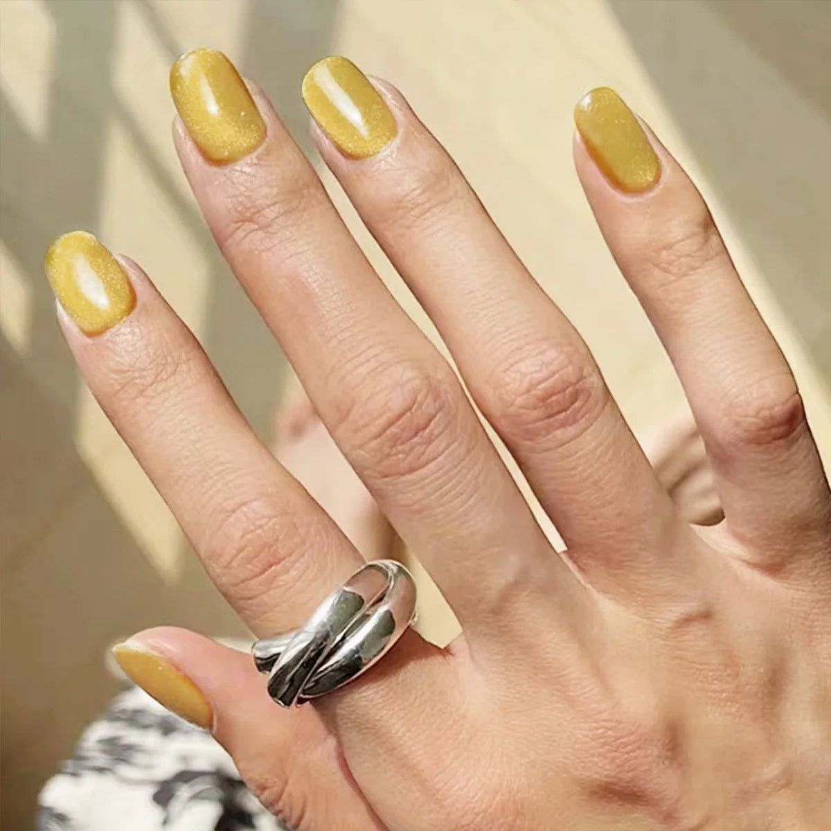 24pcs/set short square fake nails cat eyes glitter pink green purple yellow nude nail tips faux ongles press on false nail art