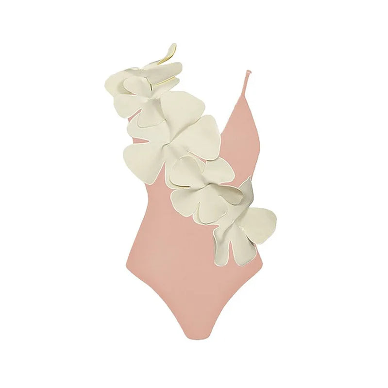 2023 Sexy Fashion One Piece Swimsuit Solid 3D Flower Summer Women Swimwear Beachwear Summer Luxury Monokini Bathing Suit swimsuit 3