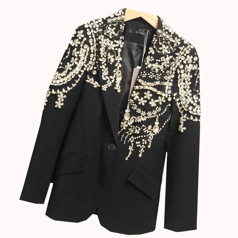 Women's new 2024 christmas gift Rhinestones 5000 needles handmade blazers Party Blazer Luxury Elegant Suit blazer Jackets