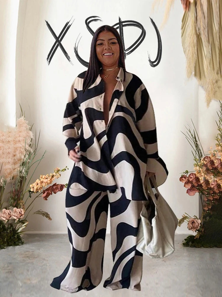 2 Piece Sets Outfits Loose T-shirt Long Pants Casual Elegant Woman Sets Female Fashion Suits Plus Size Dropshipping Wholesale