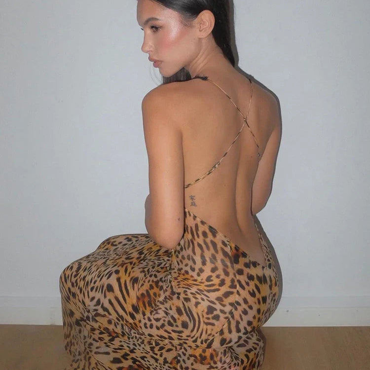 JULISSA MO Elegant Tie Dye Floral Chiffon Dress Summer Sexy Women Backless Lace Bodycon See Through Beach Party Vestidos