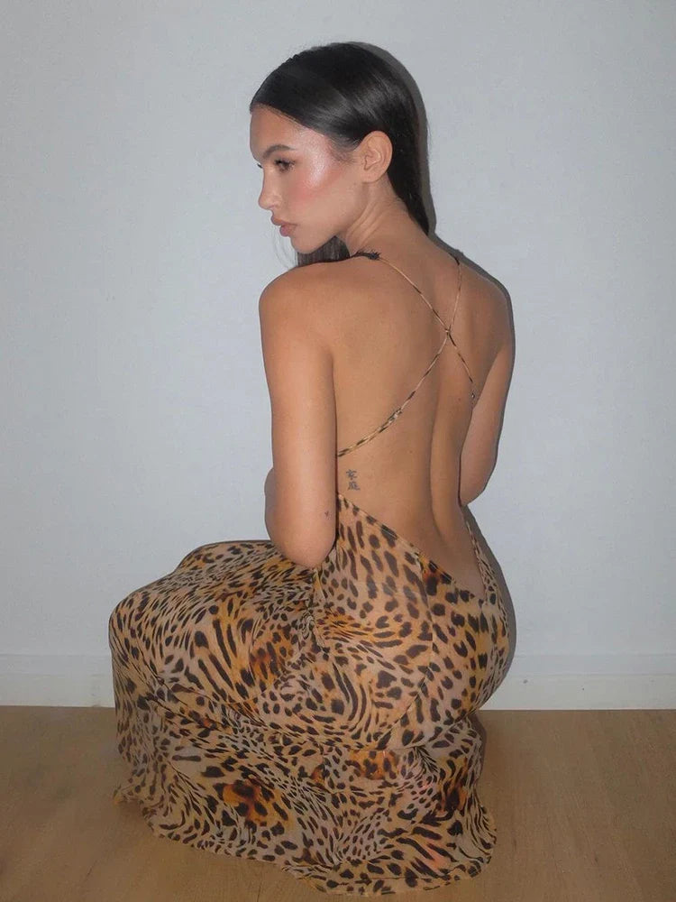 JULISSA MO Elegant Tie Dye Floral Chiffon Dress Summer Sexy Women Backless Lace Bodycon See Through Beach Party Vestidos