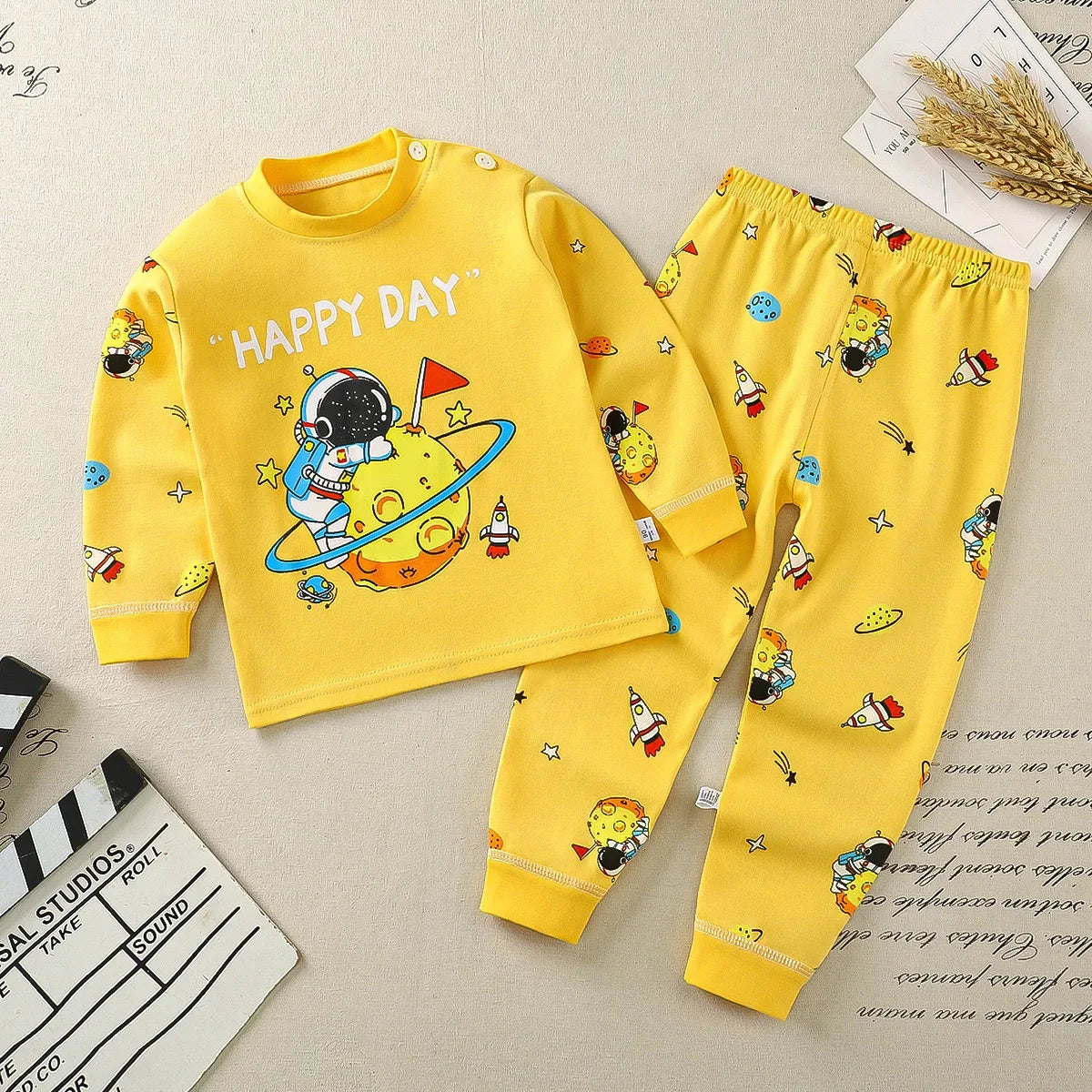 Children Sets Kids Clothes Boys Girls Suit Pajamas Children Clothinng Pants Cartoon Autumn Winter Sleepwear Outfits Cotton Style 12