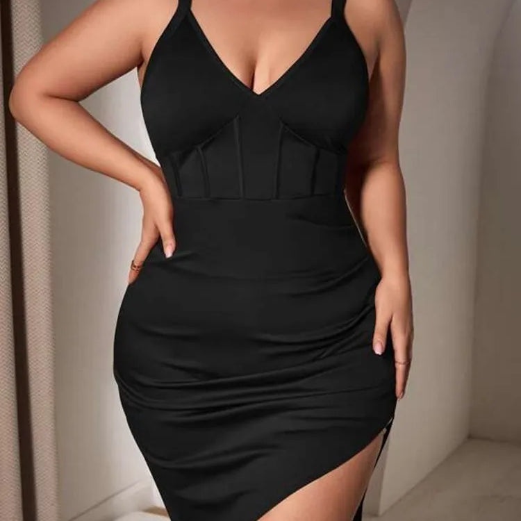 Plus Asymmetrical Hem Cami Dress Plus Size Women Dresses L XL 2XL 3XL 4XL Size