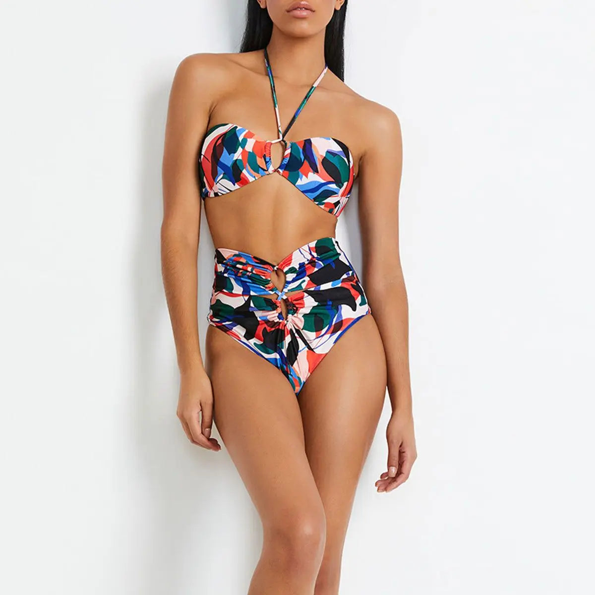 Fashion Beach Vintage Skirt Bikini And Set Sun Protection Print Floral Tie Dye Lace Stripe Sexy Bikini Triangle Micro Bikinis