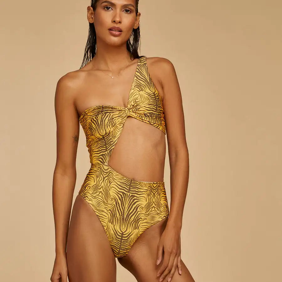 Bikini Swimsuit Push Up Bikini Set Sexy One Shoulder Beachwear Summer Bathing Suit High Waist Swimwear Women 2024 Yellow