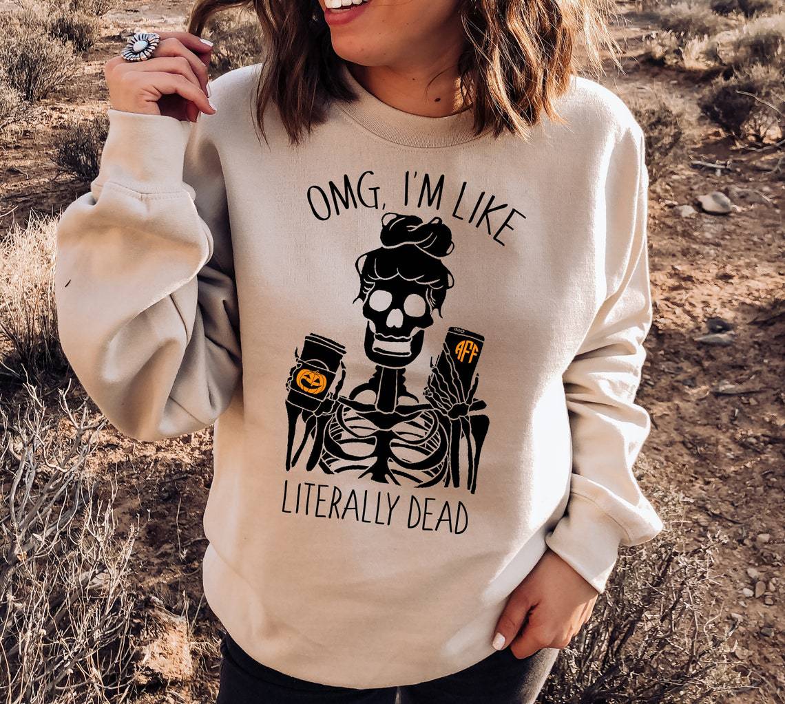 Halloween Printed Round Neck Long Sleeve Sweater