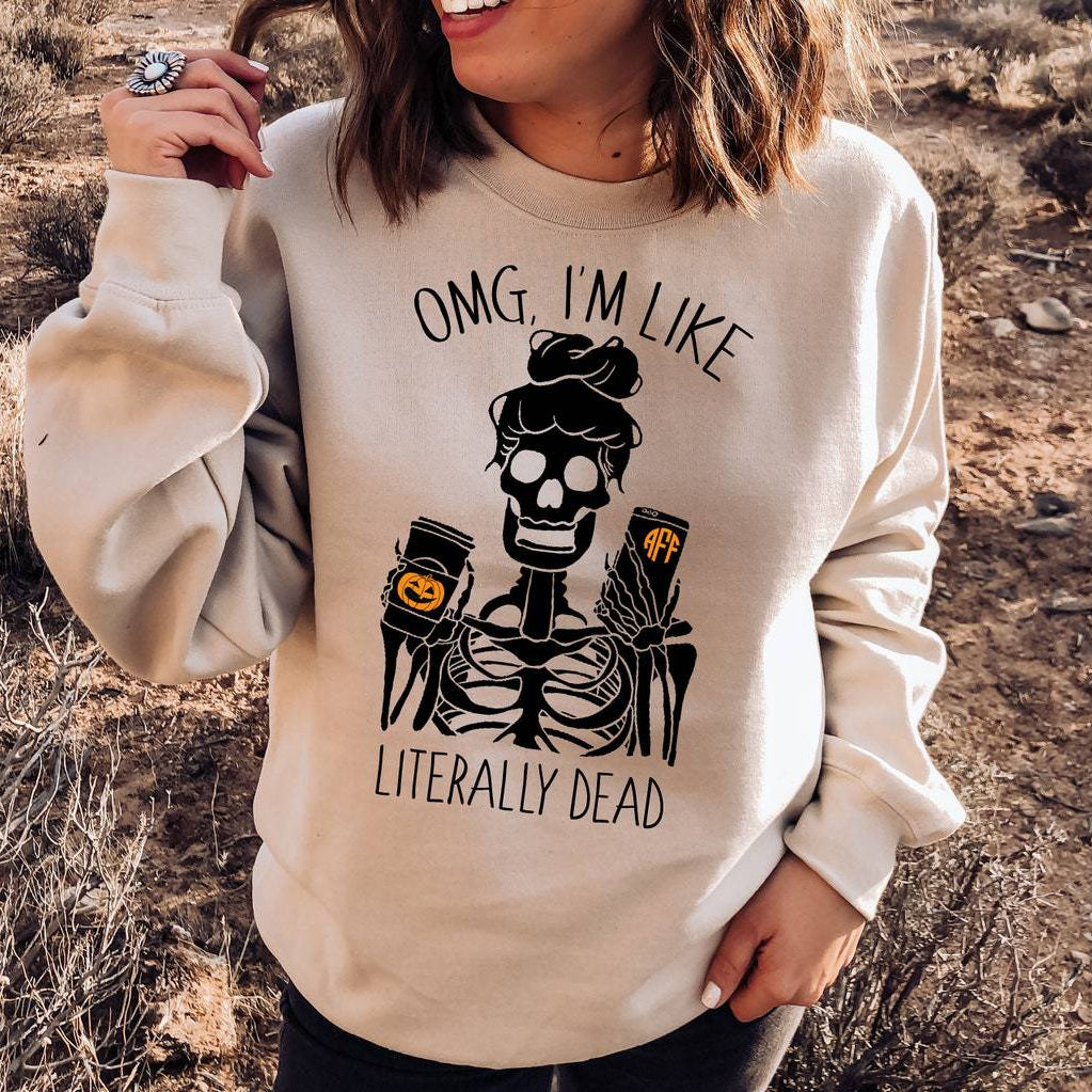 Halloween Printed Round Neck Long Sleeve Sweater Devil Villain