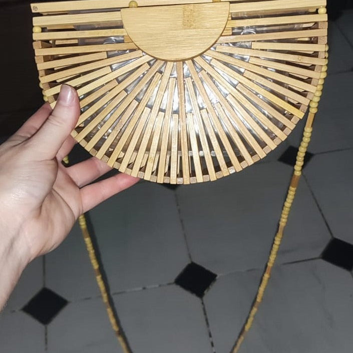 Semicircle Bamboo Small Crossbody Shoulder Bags with Handle for Women Summer Branded Luxury Beach Handbags Fashion Weave