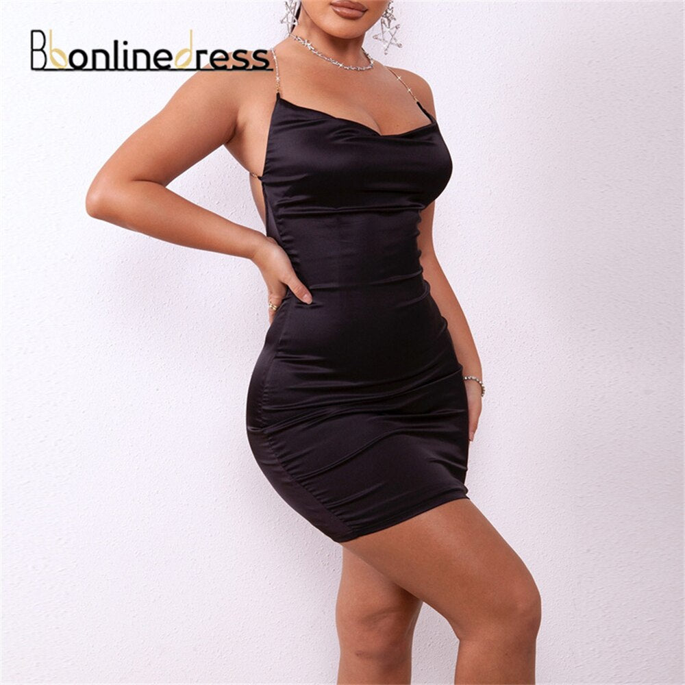 Satin Backless Homecoming Dress Mini Length Strapless Scoop Prom Dress Mermaid Women Hoco Cocktail Party Dresses
