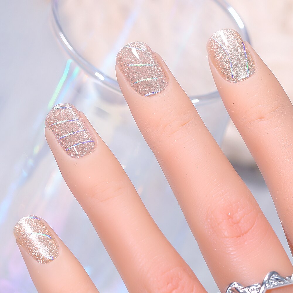 CNHIDS 24Pcs Charming Sparkling Purple Long Coffin False Nail Press On Nail Tips Girl Decoration Crystal Fake Nail With Design 7