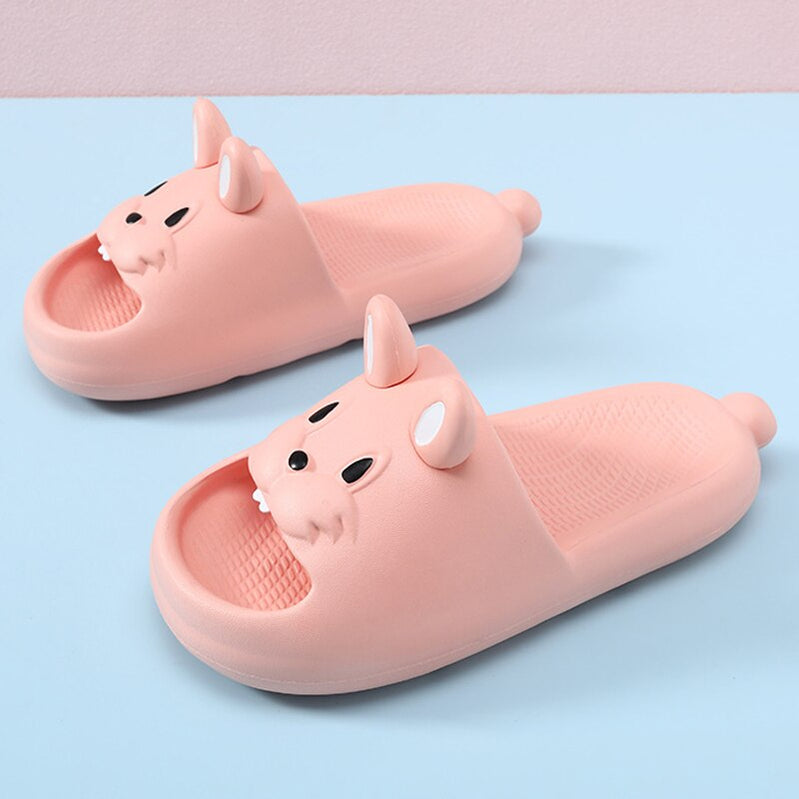 Adorable Rabbit Girls Lightweight Non-Slip Open Toe Slides For Kids Children Summer 3D Cartoon SLippers