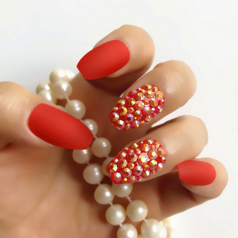 Fake nails 24pcs/set coffin artificial nails tips Custom Rhinestone press on nail false nails art tools Accessories HL28016