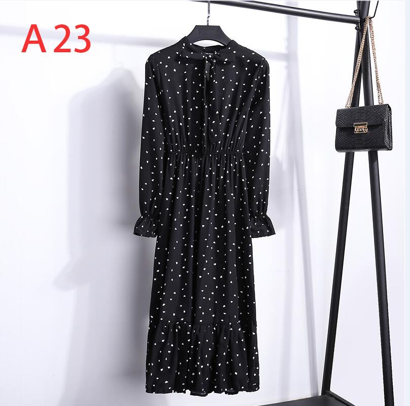 Plus Size Women's Clothing Long Sleeve Chiffon Shirt Dresses For Women Red Bow Floral Club Party Autumn Winter платье Woman