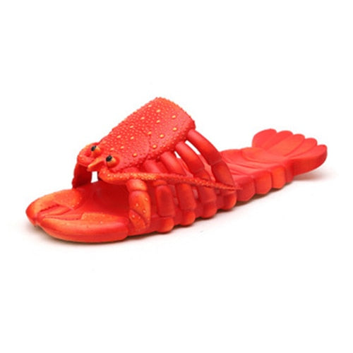 Lobster Slippers Men Funny Animal Summer Flip Flops Cute Beach Shower Casual Shoes Women Unisex Big Size Soft Home Slippers