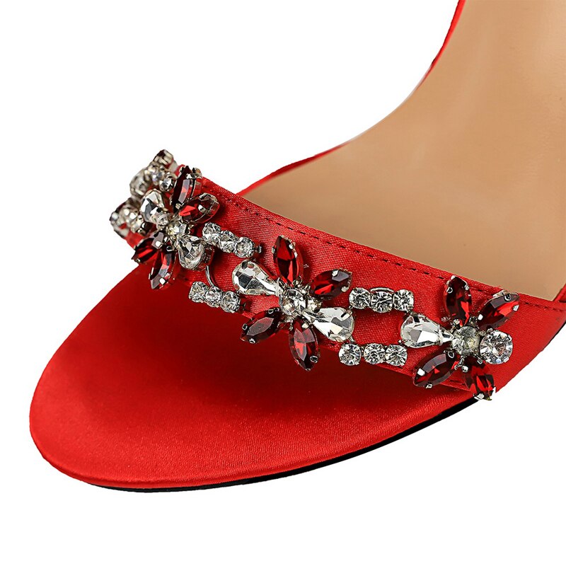 Open Toe Rhinestones Sandals Women - Sexy High Heels Sandals Female Shoes Summer Heeled Sandals