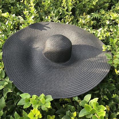 25CM Wide Brim Oversized Beach Hats For Women Large Straw Hat UV Protection Foldable Sun Shade Hat Wholesale Dropshipping
