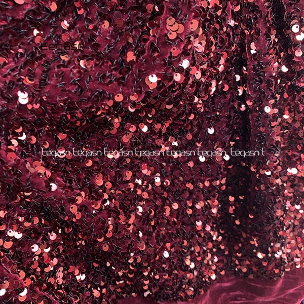 Sparkling Sequins Bodice Mini Cocktail Dresses Red V Neck Special Banquet Party Gowns Short Prom Homecoming Dress Hoco Burgundy 1