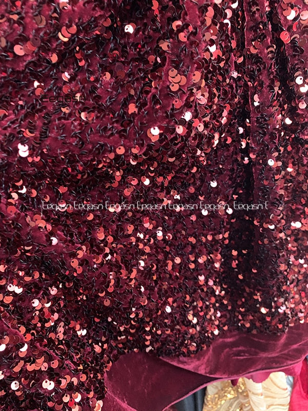 Sparkling Sequins Bodice Mini Cocktail Dresses Red V Neck Special Banquet Party Gowns Short Prom Homecoming Dress Hoco Burgundy 1