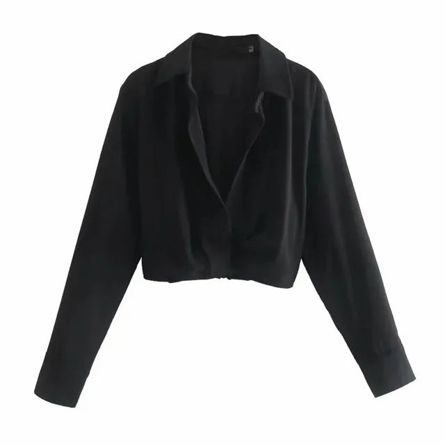 Skirts Womens Two Piece Set Linen Blend Cropped Women Shirt Draped Skirt Autumn Fashion Casual Dress Sets As Picture 2