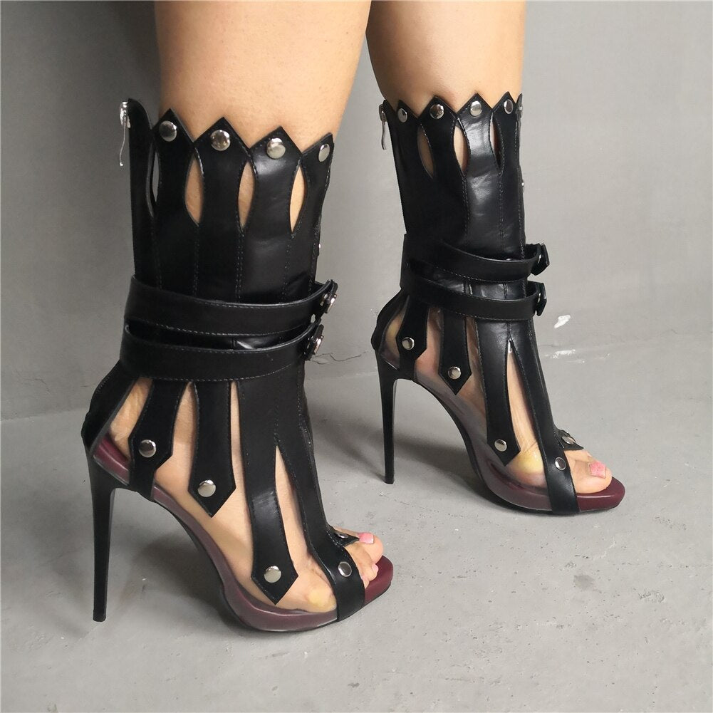 Sexy Summer Boots Big Size 35-47 Party Sandals Women Shoes Fashion Gladiator Thin High Heels Shoes Woman
