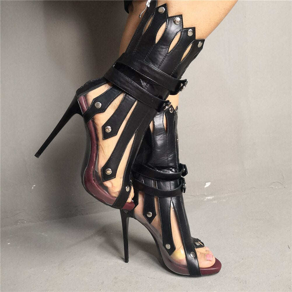 Sexy Summer Boots Big Size 35-47 Party Sandals Women Shoes Fashion Gladiator Thin High Heels Shoes Woman