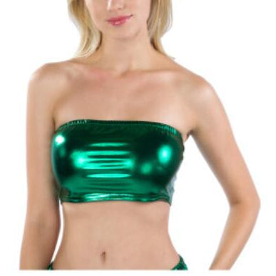 Sexy Gold Strapless Dressy Crop Top Women Shiny Stretch Party Clubwear Sequin Tube Top Bandeau Tank Top Dance Costumes