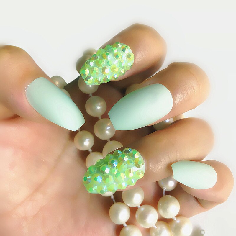 Fake nails 24pcs/set coffin artificial nails tips Custom Rhinestone press on nail false nails art tools Accessories