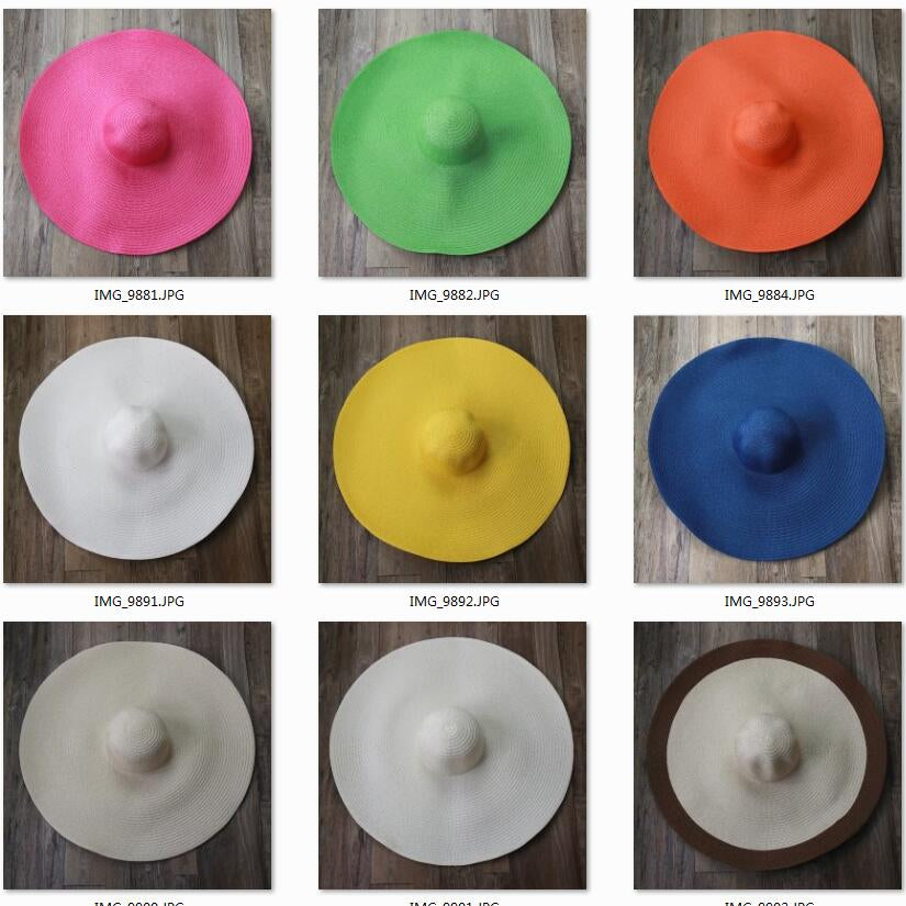 Women Beach Accessories Sombrero Big Size Hat Female Large Wide Brim Straw Sun Hats Oversized Anti UV 50 Summer Hat Wholesale