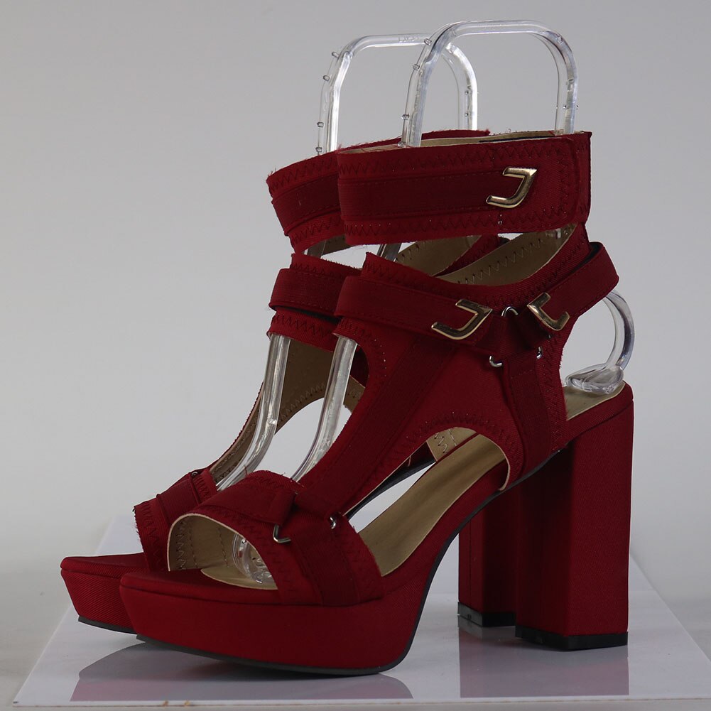 Sexy High heels Plus size platform custmoized colors party Gladiator ankle-strap ladies sandals shoes women Red