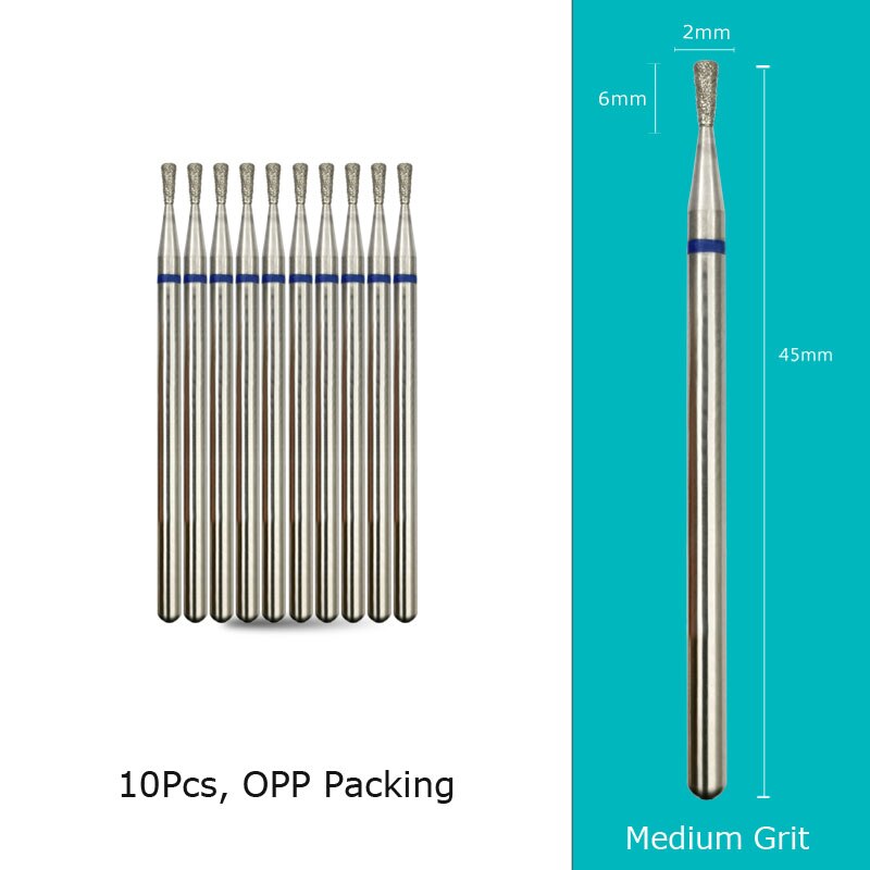 HYTOOS 10pcs/Set Nail Drill Bits Diamond Cutters for Manicure Cuticle Burr Milling Cutter for Pedicure Nails Accessories Tools BN01604D(D)