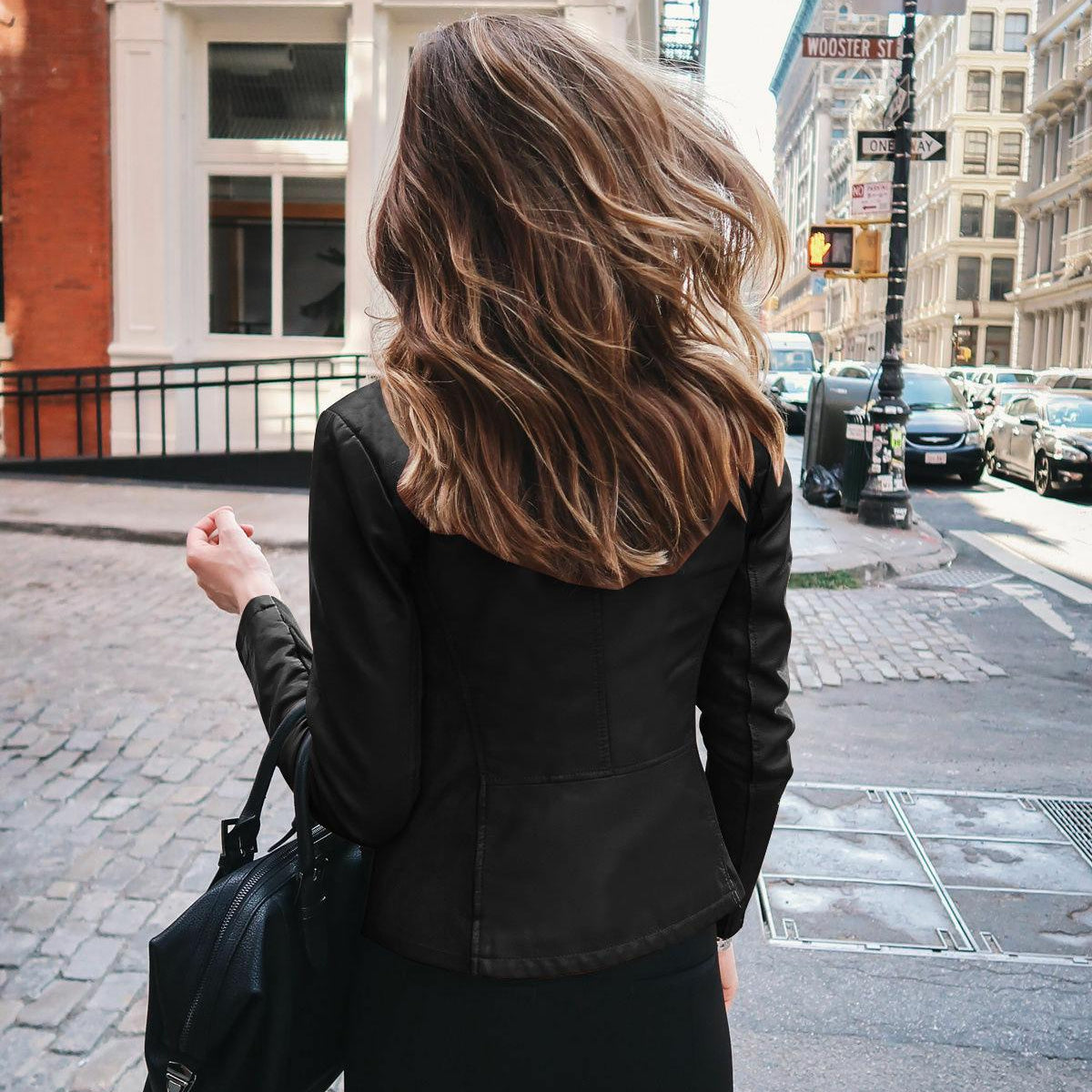 Women Bike Coat PU Leather Outwear Zipper Outfit Spring Autumn WomeFashion Short Thin Female Jacket