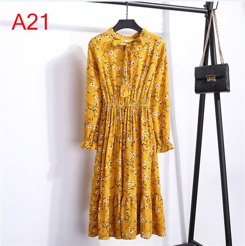 Plus Size Women's Clothing Long Sleeve Chiffon Shirt Dresses For Women Red Bow Floral Club Party Autumn Winter платье Woman