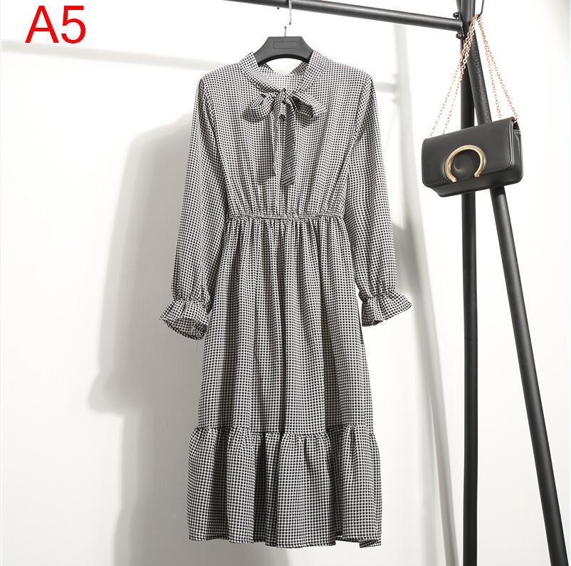 Plus Size Women's Clothing Long Sleeve Chiffon Shirt Dresses For Women Red Bow Floral Club Party Autumn Winter платье Woman A5